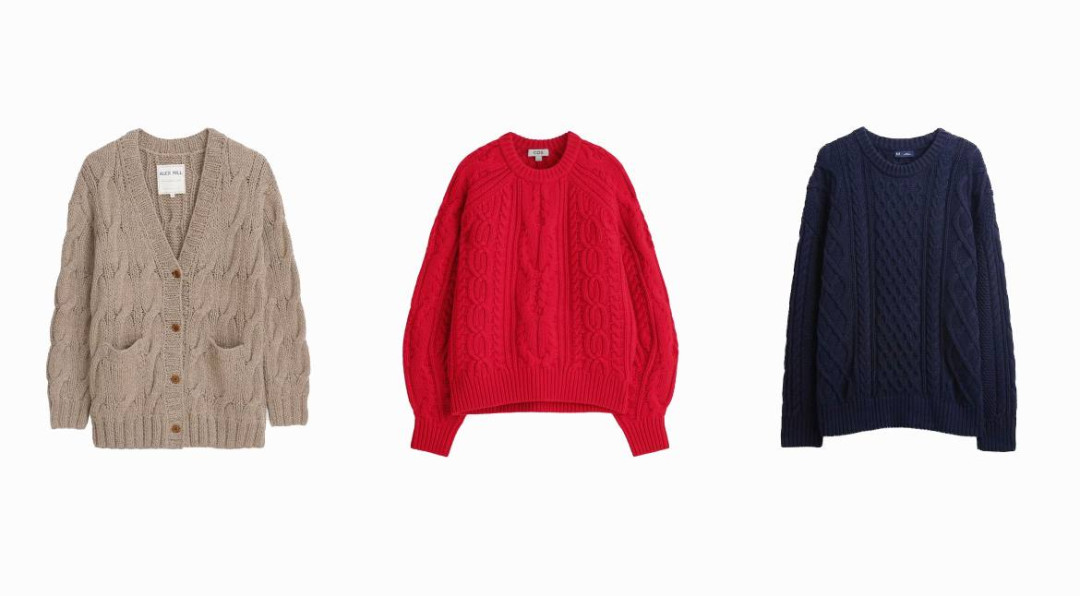 Свитеры с узором «косичка»