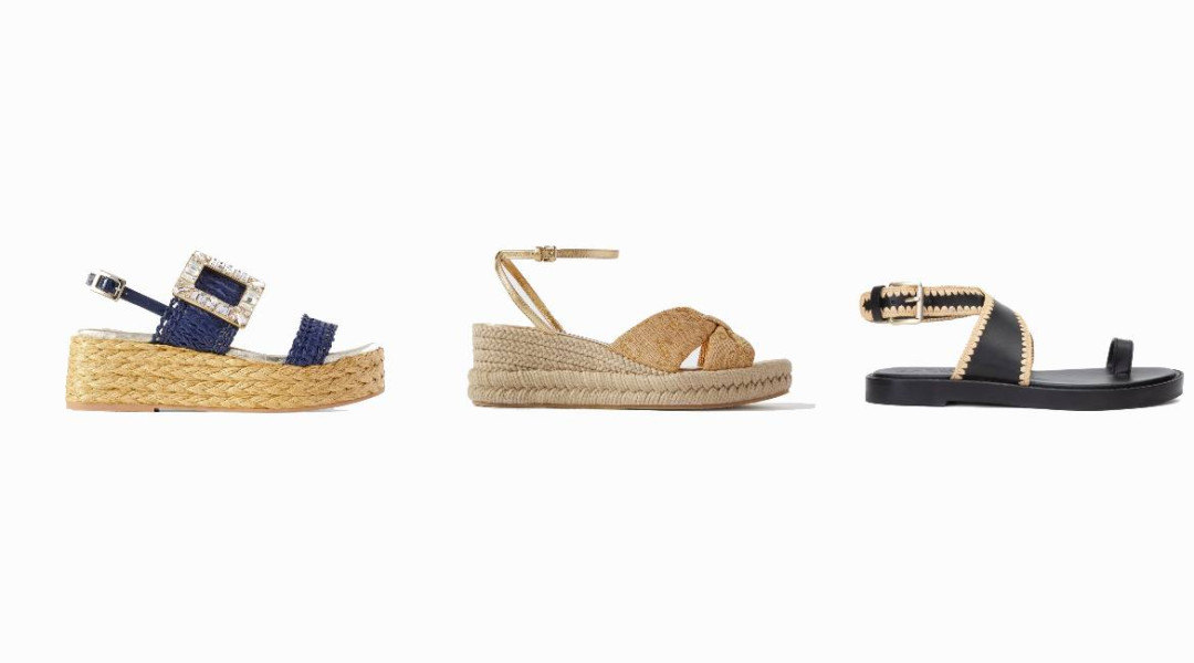 сандалии из рафии