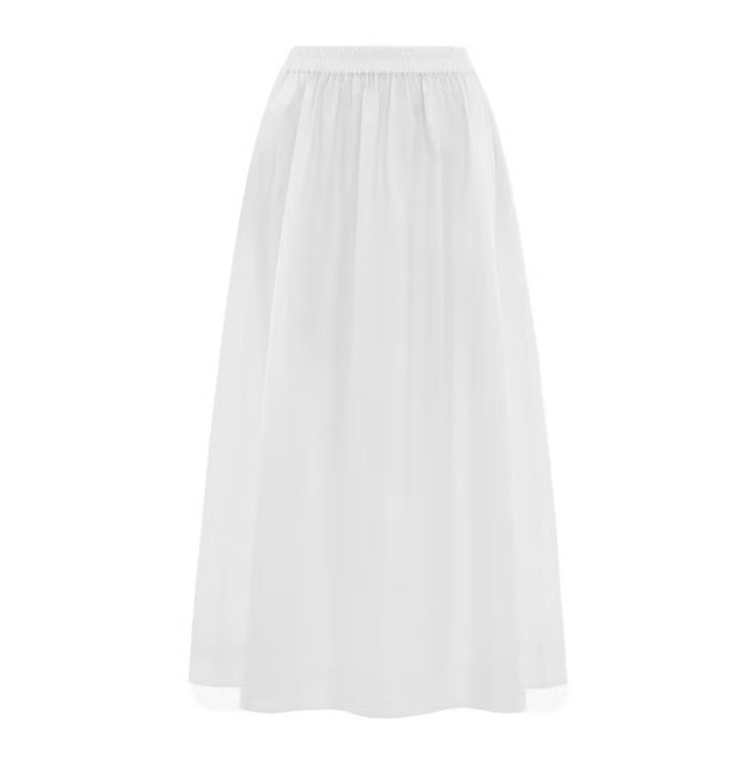 образы с белой юбкой миди 