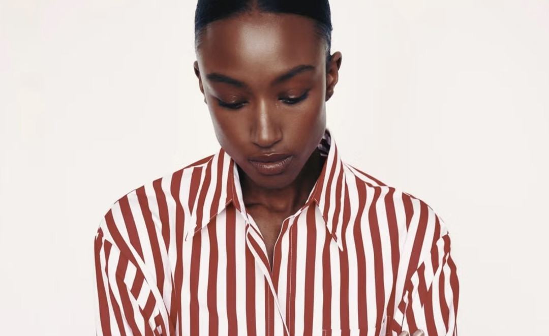 верх в красную полоску