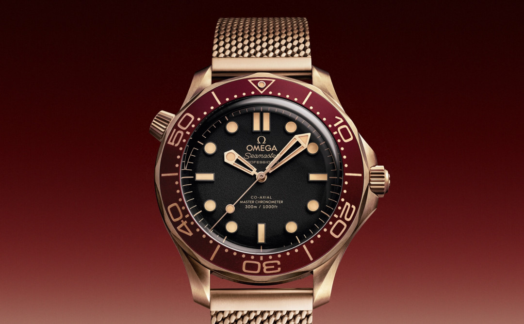 часы Omega Seamaster 300M Diver Bronze Gold and Burgundy