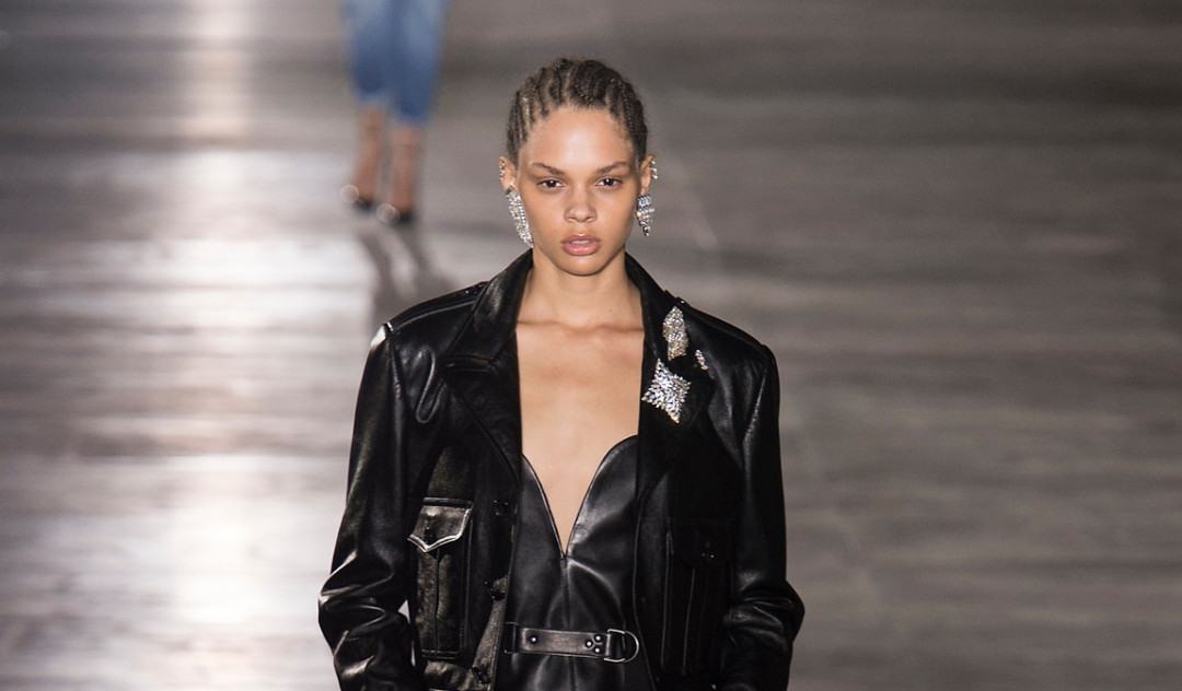 кожаная куртка Saint Laurent