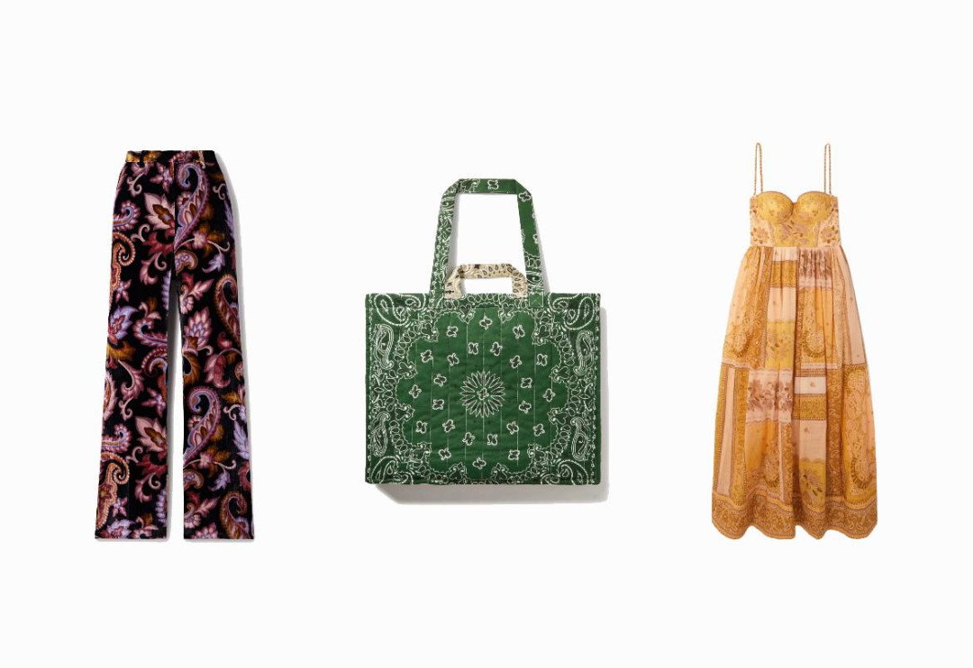 вещи и аксессуары с принтом пейсли