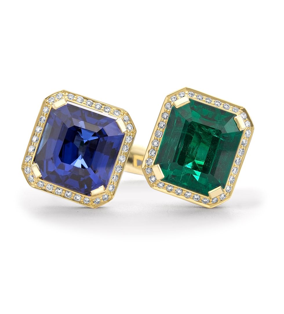 обручальные кольца с огранкой «изумруд»