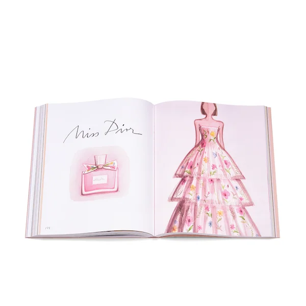 книга с иллюстрациями нарядов Dior 
